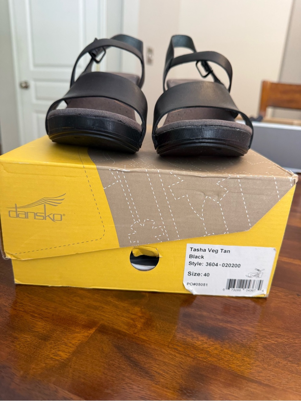 Dansko Black Strappy Platform Sandal